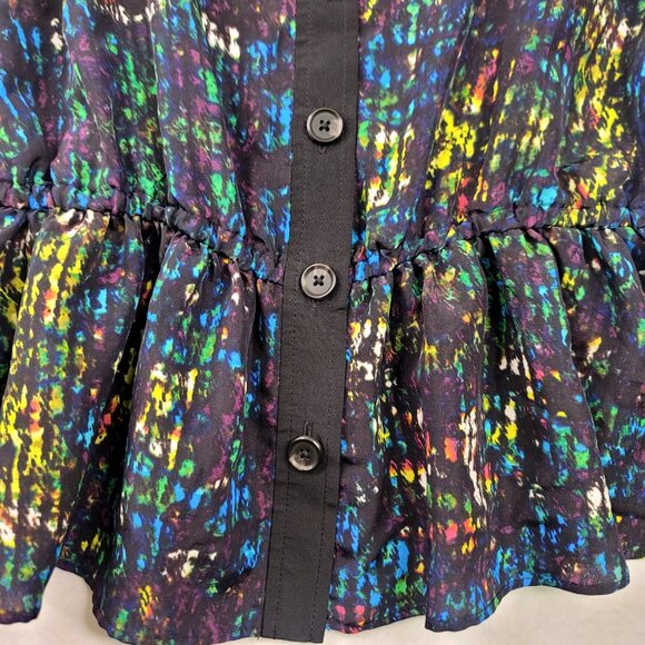 Derek Lam for DesigNation Nightshade Rio De Janeiro Peplum Splatter Top XS - Picture 10 of 13